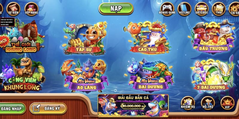 Nhà cái uy tín sở hữu nhiều game bắn cá hấp dẫn, thú vị
